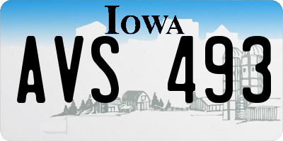 IA license plate AVS493