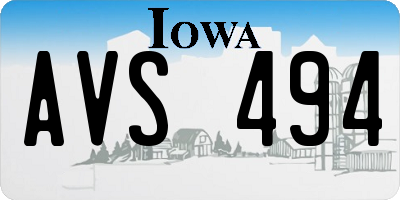 IA license plate AVS494