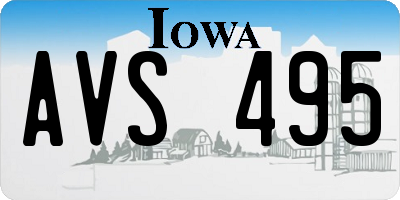 IA license plate AVS495