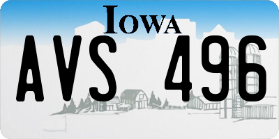 IA license plate AVS496