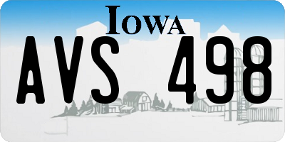 IA license plate AVS498