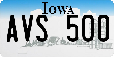 IA license plate AVS500
