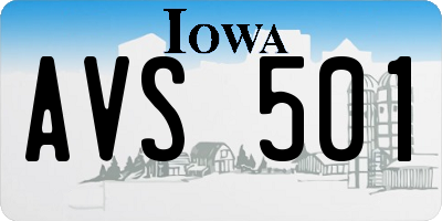 IA license plate AVS501