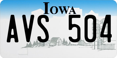 IA license plate AVS504