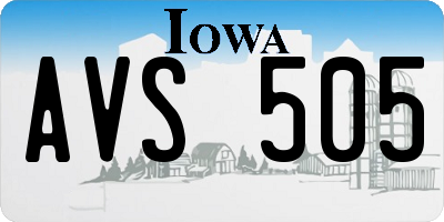 IA license plate AVS505