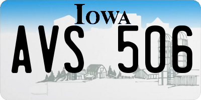 IA license plate AVS506