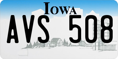 IA license plate AVS508