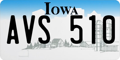 IA license plate AVS510