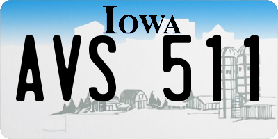 IA license plate AVS511