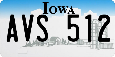 IA license plate AVS512