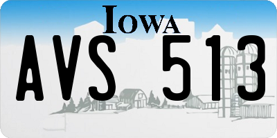 IA license plate AVS513