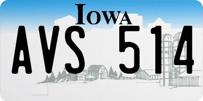 IA license plate AVS514