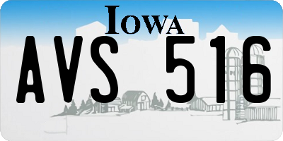 IA license plate AVS516