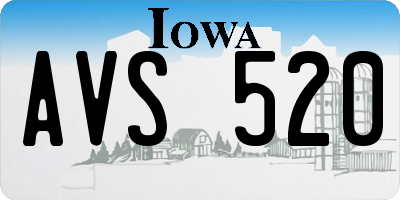 IA license plate AVS520