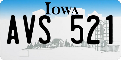 IA license plate AVS521