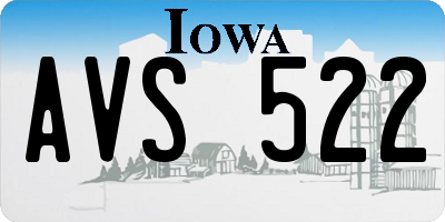 IA license plate AVS522