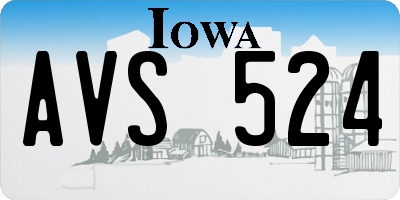 IA license plate AVS524