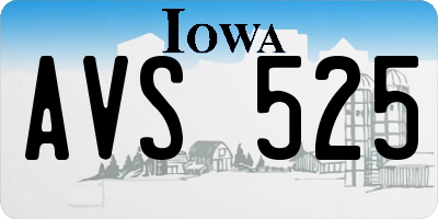 IA license plate AVS525