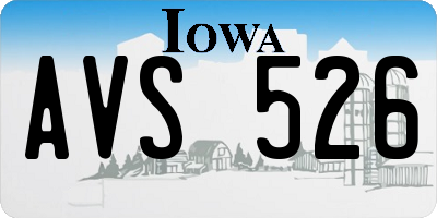 IA license plate AVS526
