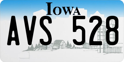 IA license plate AVS528