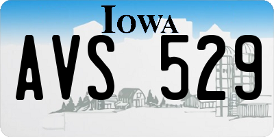IA license plate AVS529