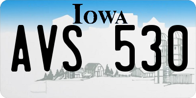 IA license plate AVS530