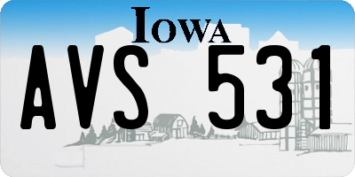 IA license plate AVS531