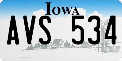 IA license plate AVS534