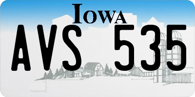 IA license plate AVS535