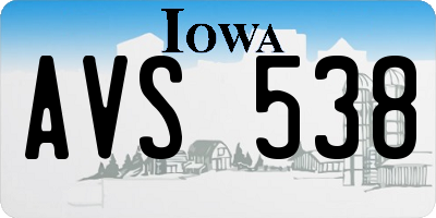 IA license plate AVS538