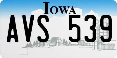 IA license plate AVS539