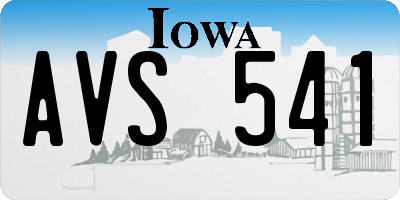 IA license plate AVS541