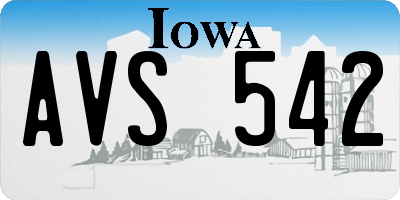 IA license plate AVS542