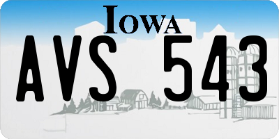 IA license plate AVS543