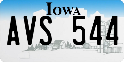 IA license plate AVS544