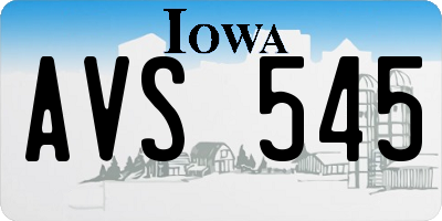 IA license plate AVS545