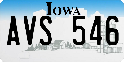 IA license plate AVS546