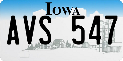 IA license plate AVS547