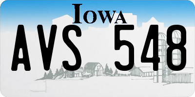 IA license plate AVS548