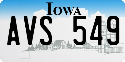 IA license plate AVS549