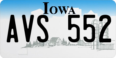 IA license plate AVS552