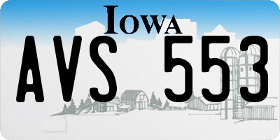 IA license plate AVS553