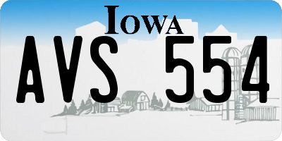 IA license plate AVS554