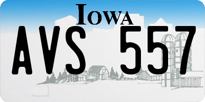 IA license plate AVS557