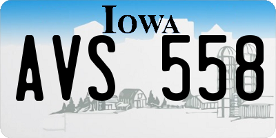 IA license plate AVS558