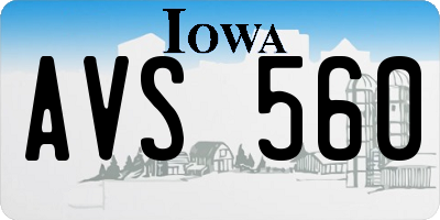 IA license plate AVS560