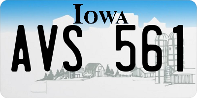 IA license plate AVS561