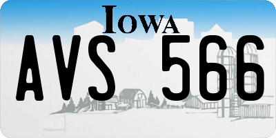IA license plate AVS566