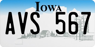 IA license plate AVS567