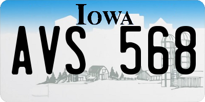 IA license plate AVS568